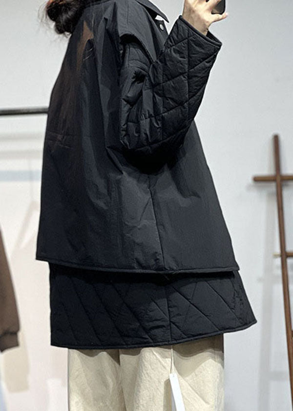 Original Design Black Oversized Thick Fine Cotton Filled Two Piece Set Clothing Winter