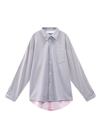 Original Design Colorblock Wear On Both Sides Cotton Shirts Fall