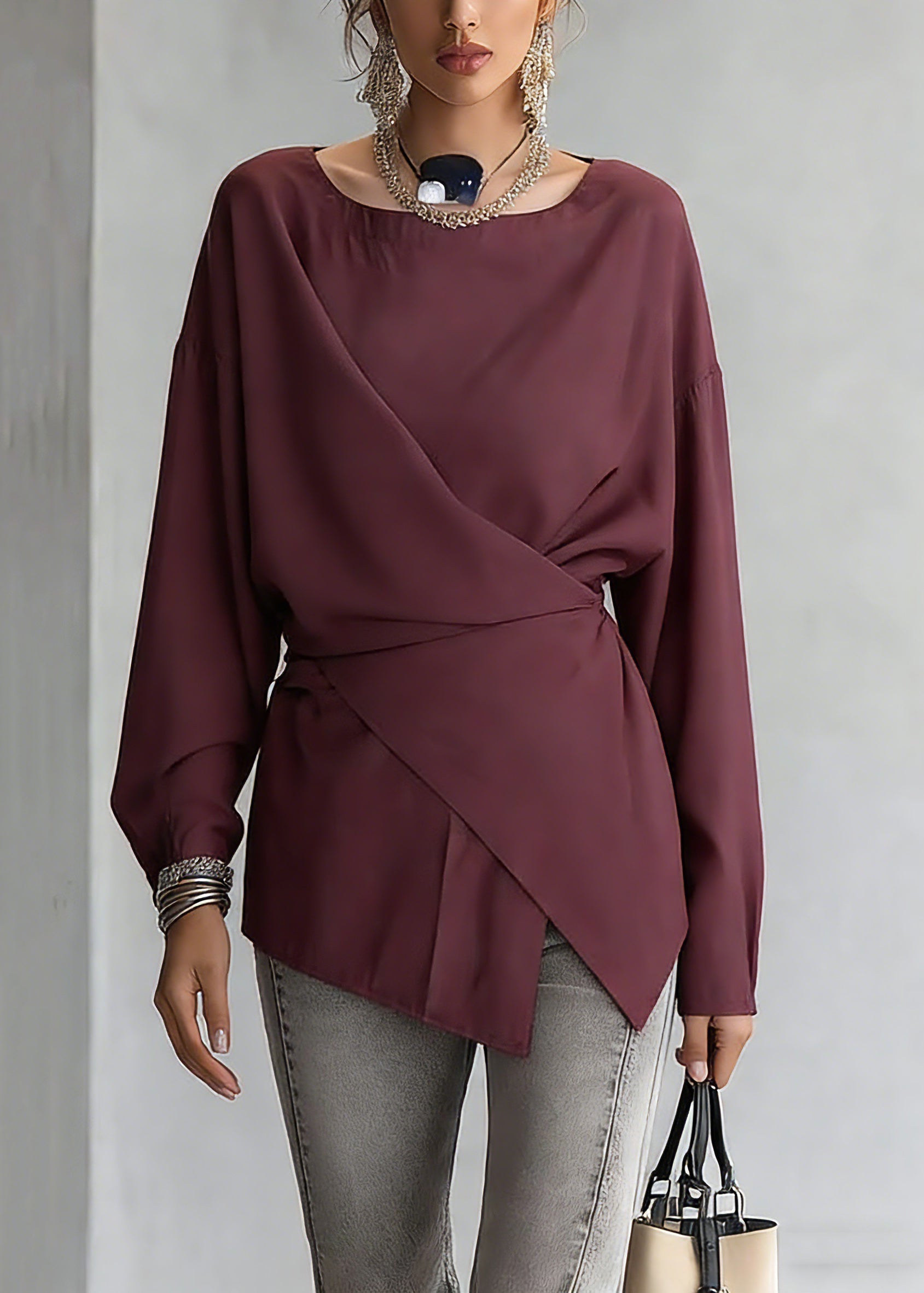 Original Design Red Crossing Shirt Spring
