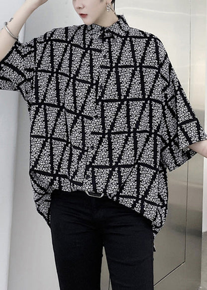 Original Design White Geometric Striped Shirts Summer