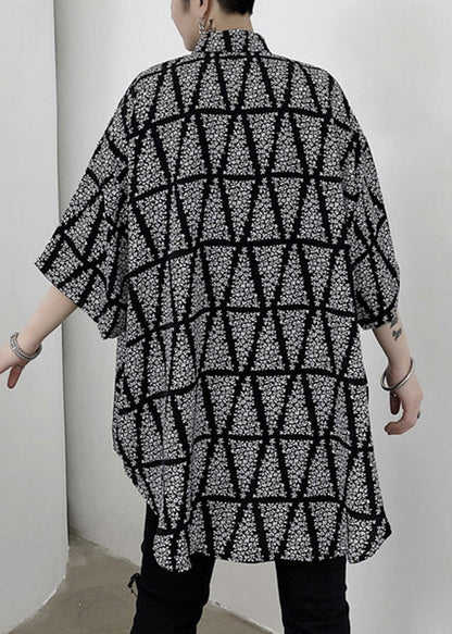 Original Design White Geometric Striped Shirts Summer