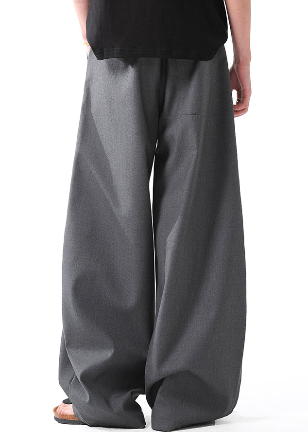Original Grey Embroideried High Waist Cotton Pants Summer