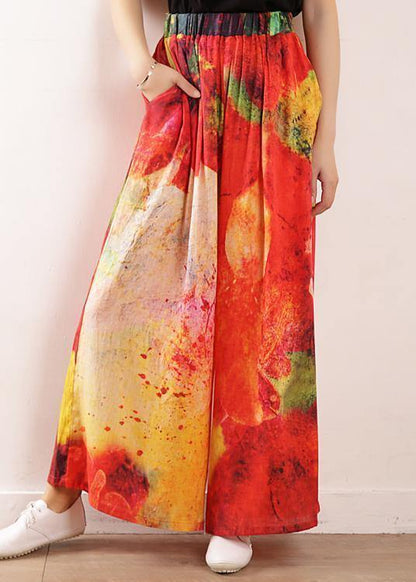 Original Design Summer Cotton Linen Pants Loose Wide Leg Pants