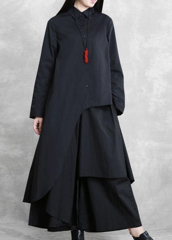 Original Designer Style Black Suit Female Autumn New Irregular Personality Two-piece Suit