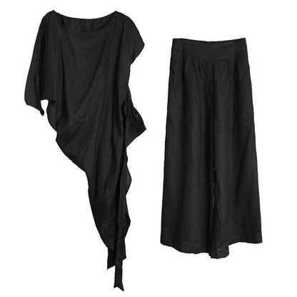 Original Female Irregular Suit Personality More Wearing Black Shirt Loose Pants Summer