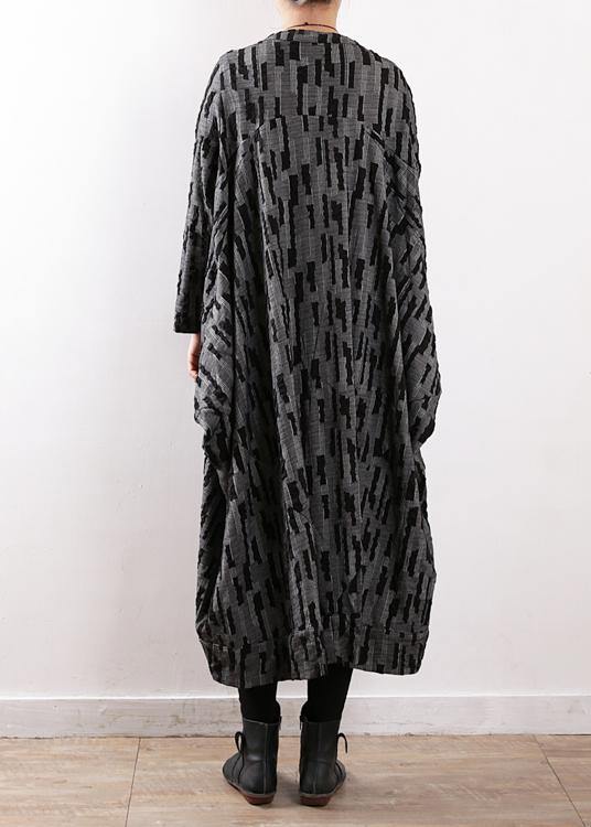 Original Gray Temperament Windbreaker With Irregular Mid-length Literary Style and Style Zen Accidental Set