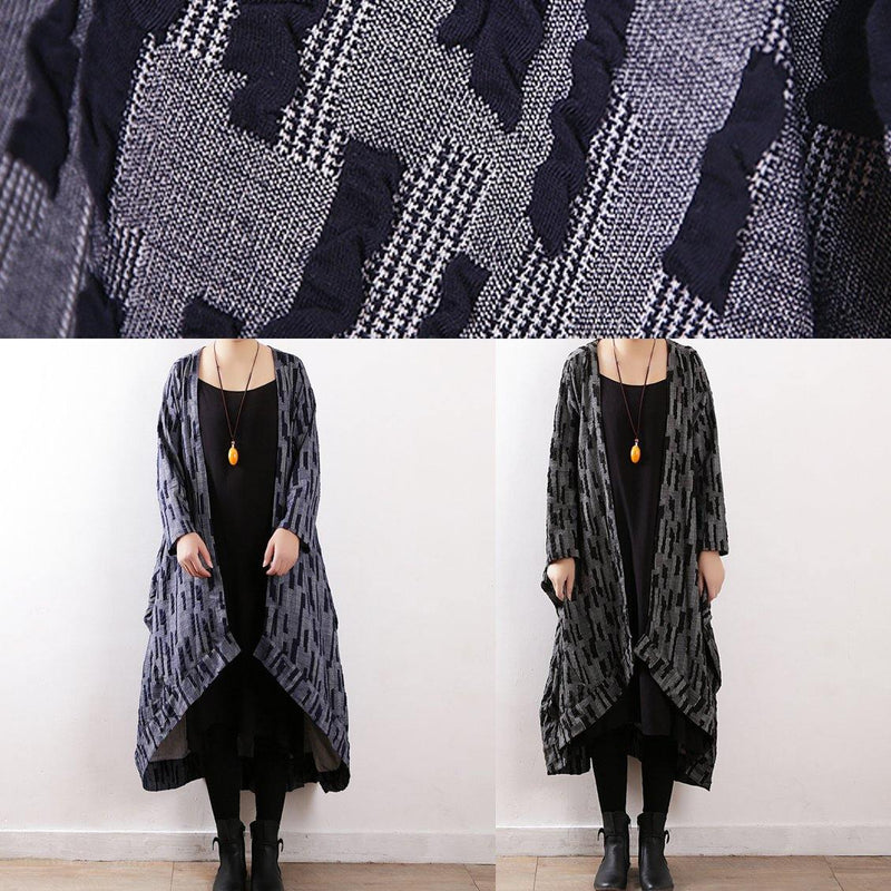 Original Gray Temperament Windbreaker With Irregular Mid-length Literary Style and Style Zen Accidental Set
