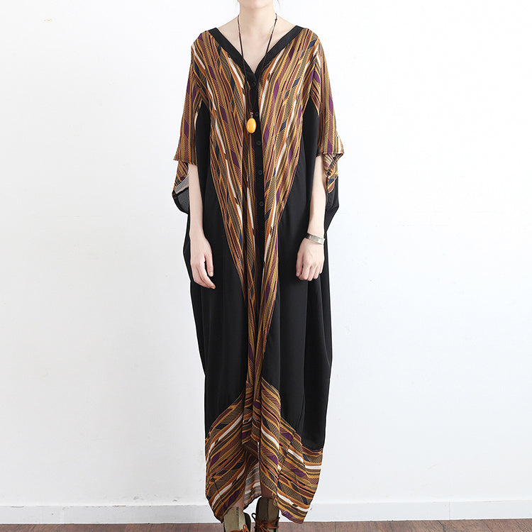 Oversized Yellow Chiffon Caftans Beach Dresses Long Causal Dresses Gown Flowy
