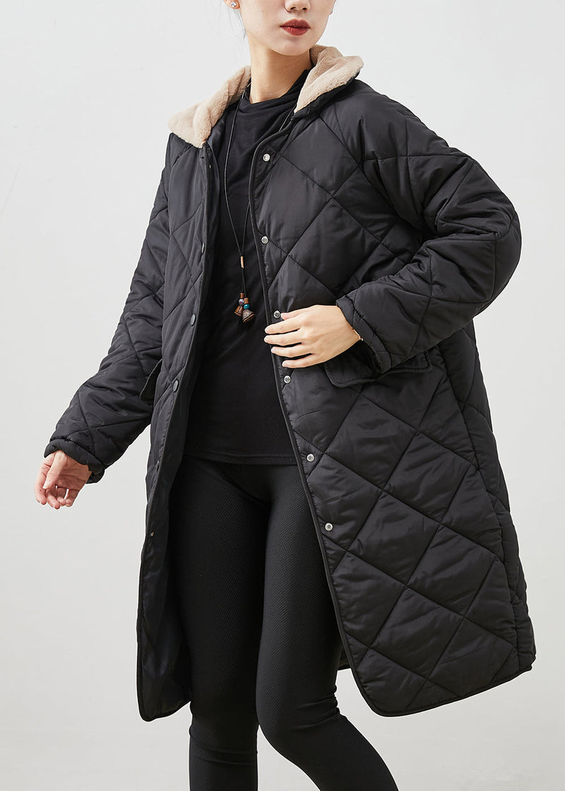 Black Fur Collar Pockets Thick Duck Down Jackets Winter