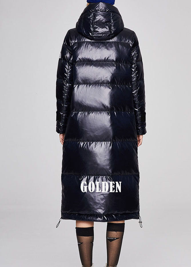 Black Hooded Stand Collar Winter Duck Down Winter Coats