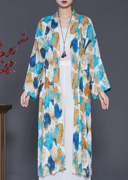 Blue Oversized Tie Dye Cotton Cardigans Spring