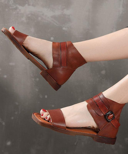Chocolate Best Sandals for Walking Cowhide Leather