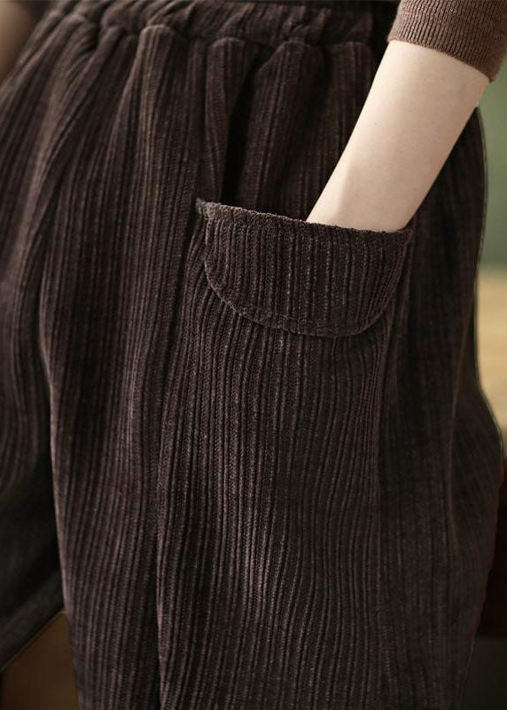 Chocolate Pockets Warm Thick Fleece Pants Winter