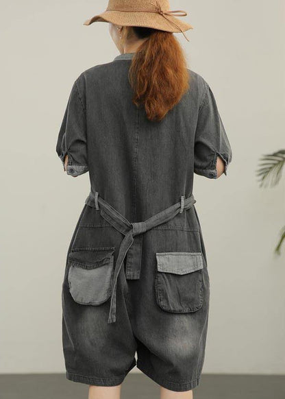 Grey Button Summer Outfits Shorts