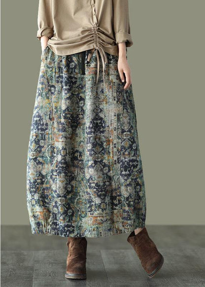 Brown Leopard Print Retro Print a Line Pockets Fall Skirts