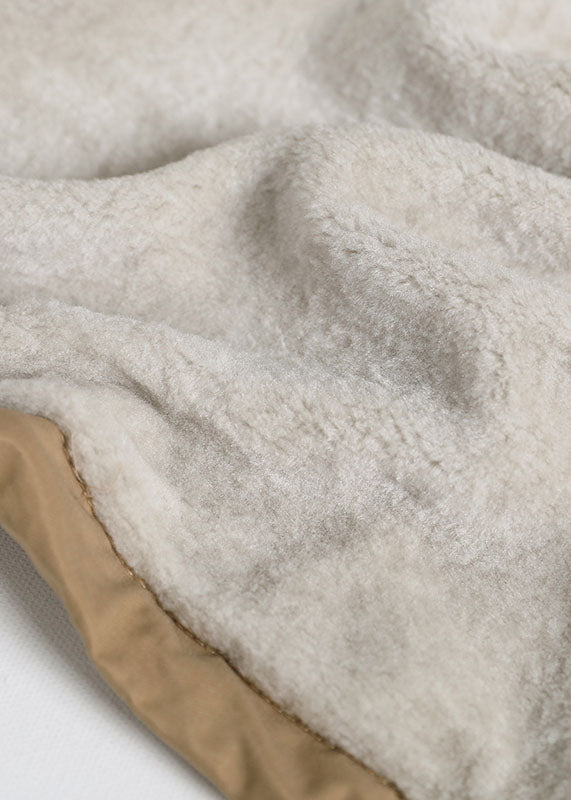 Khaki Hooded Patchwork Faux Fur Coat Winter