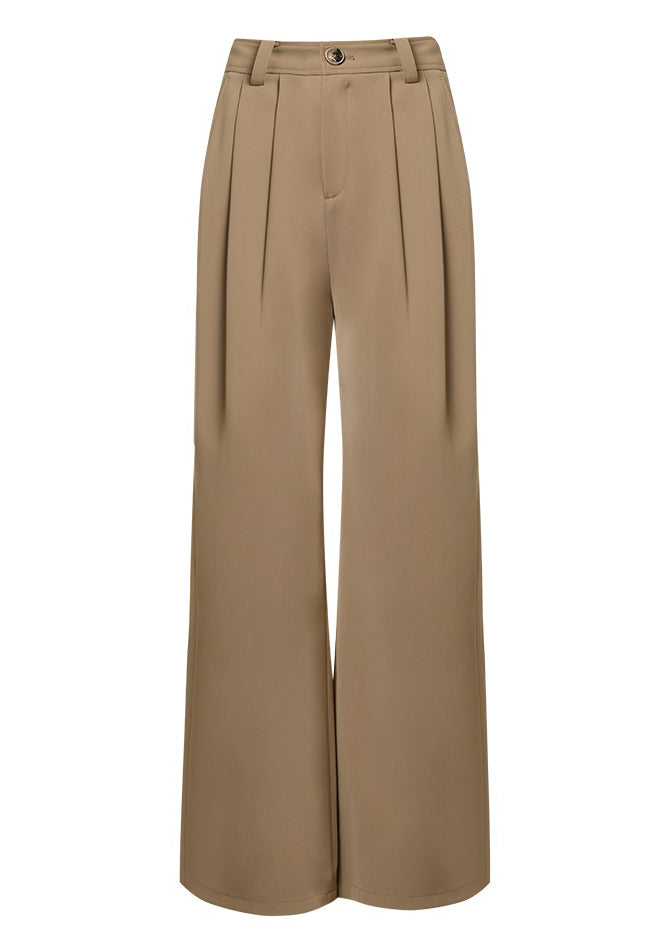 Light Brown Patchwork High Waist Straight Pants