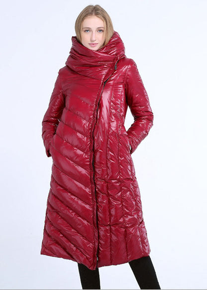 Mulberry Hooded Slim Fit Pockets Winter Duck Down Jackets