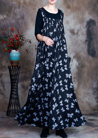 Navy Print Pockets Asymmetrical Design Fall 2 Piece Outfit