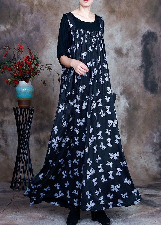 Navy Print Pockets Asymmetrical Design Fall 2 Piece Outfit