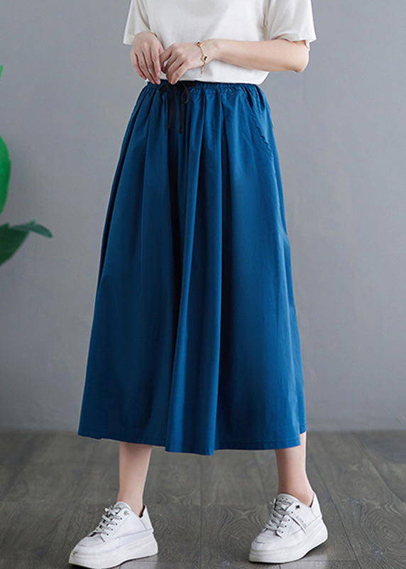 Navy Tie Waist Crop Pants Skirt Summer