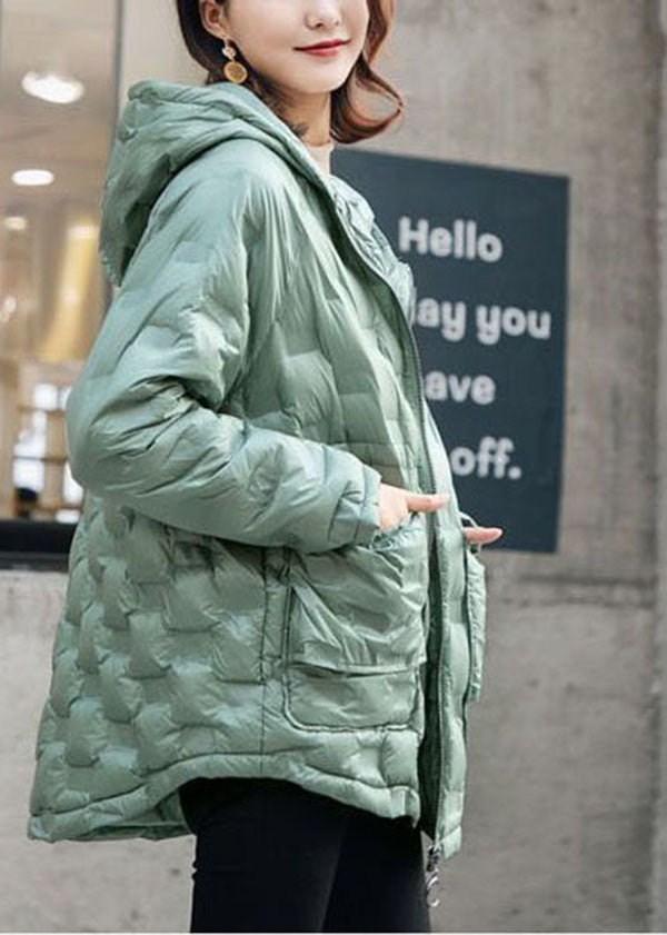 Pink Hooded Zippered Duck Down Winter Coats Winter