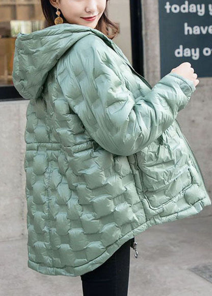 Pink Hooded Zippered Duck Down Winter Coats Winter