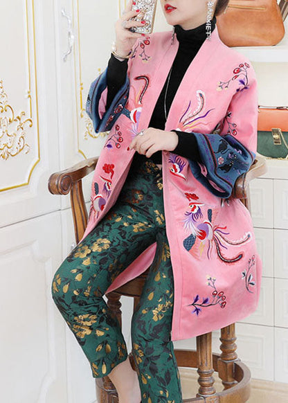 Pink Oriental Velour Warm Winter Coats