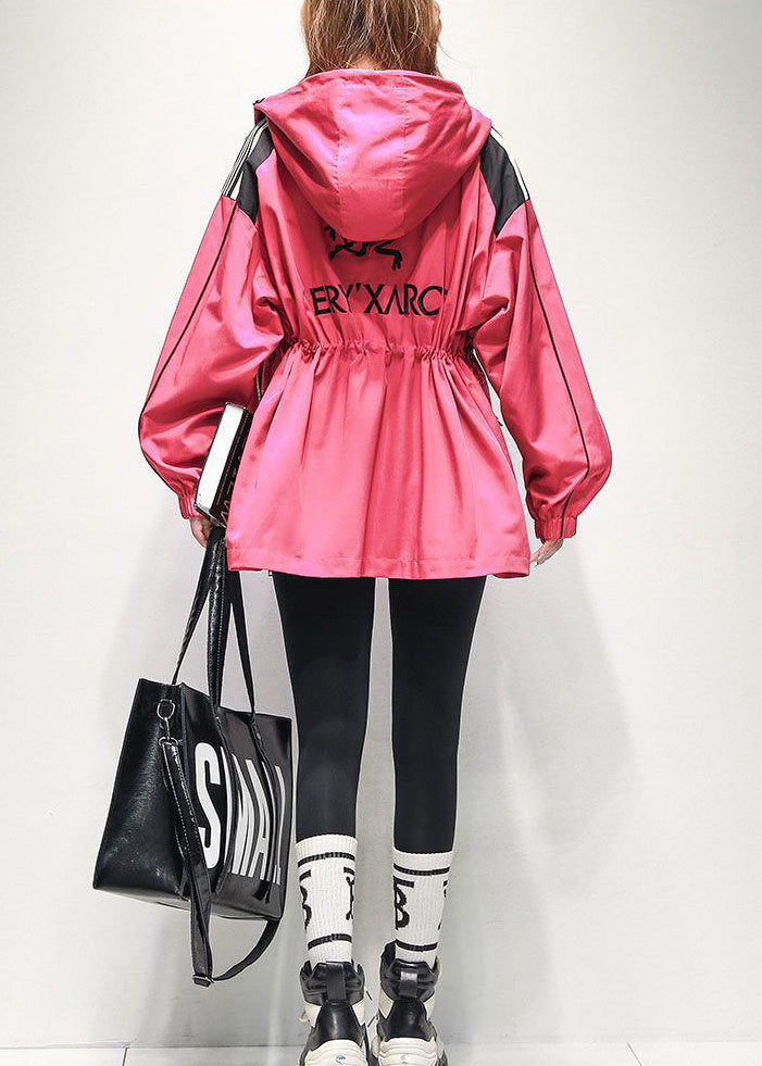 Rose Letter Embroidered Pockets Cotton Jacket Spring