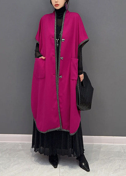 Rose Oversized Side Open Pockets Long Cardigans Spring