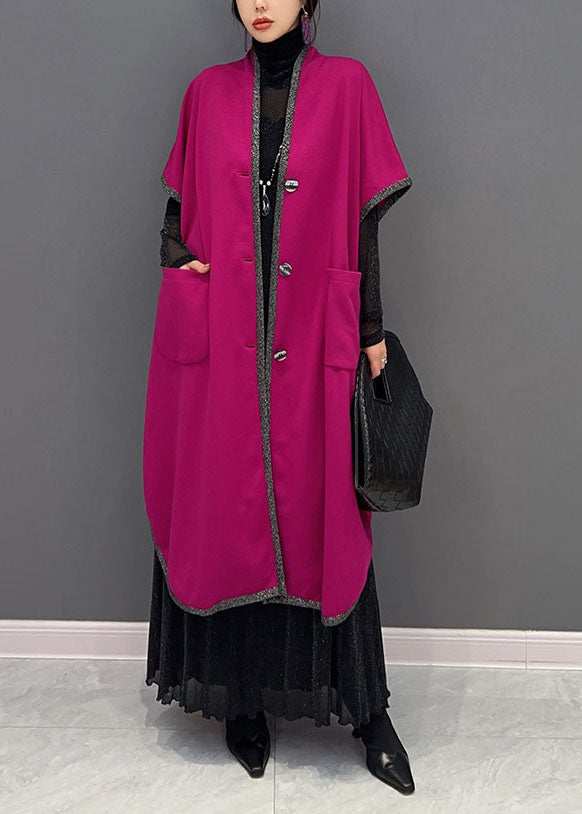 Rose Oversized Side Open Pockets Long Cardigans Spring