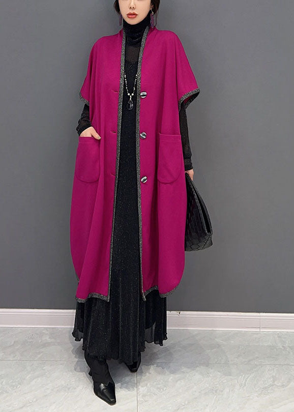 Rose Oversized Side Open Pockets Long Cardigans Spring