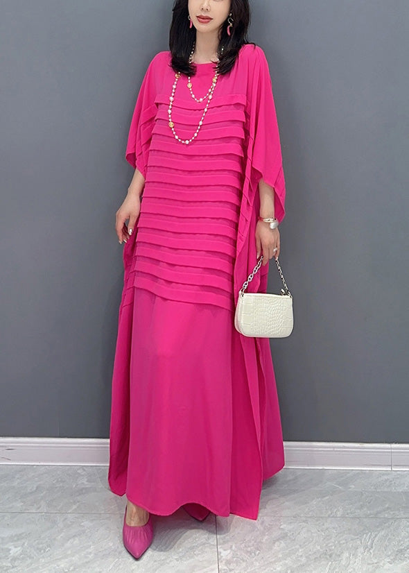Rose Patchwork Maxi Dress Short Sleeve