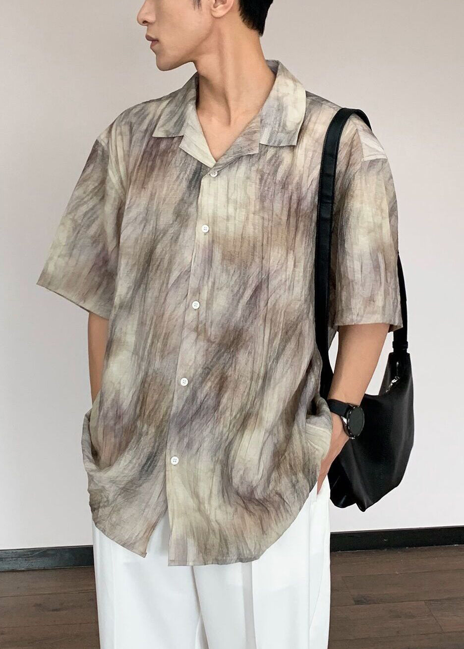 Tie Dye Button Cotton Shirt Summer