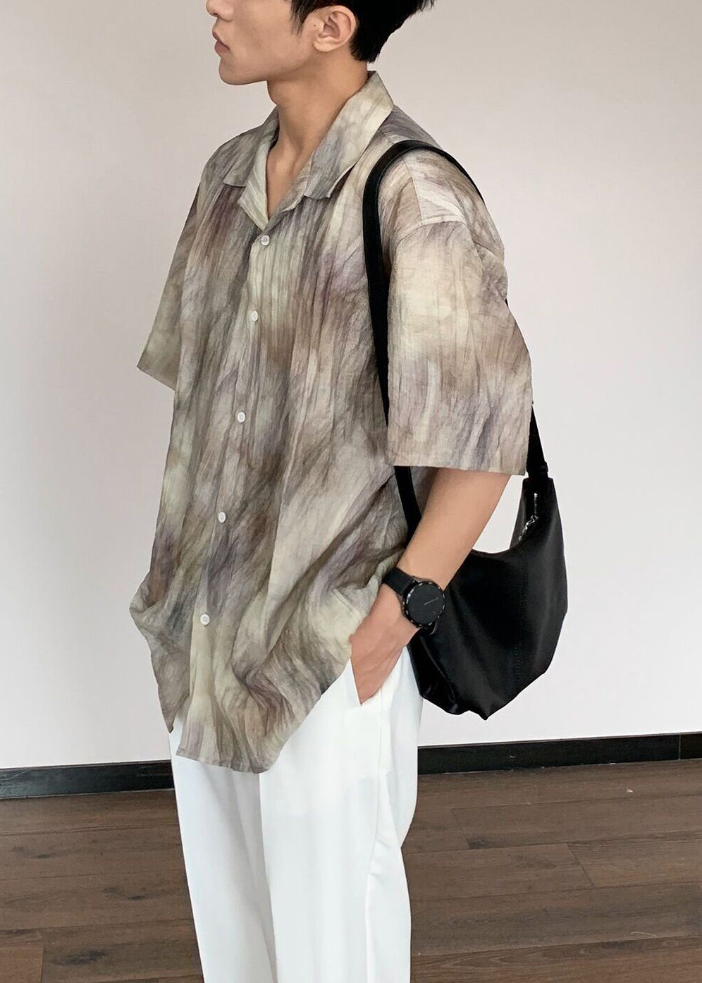 Tie Dye Button Cotton Shirt Summer