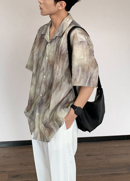 Tie Dye Button Cotton Shirt Summer
