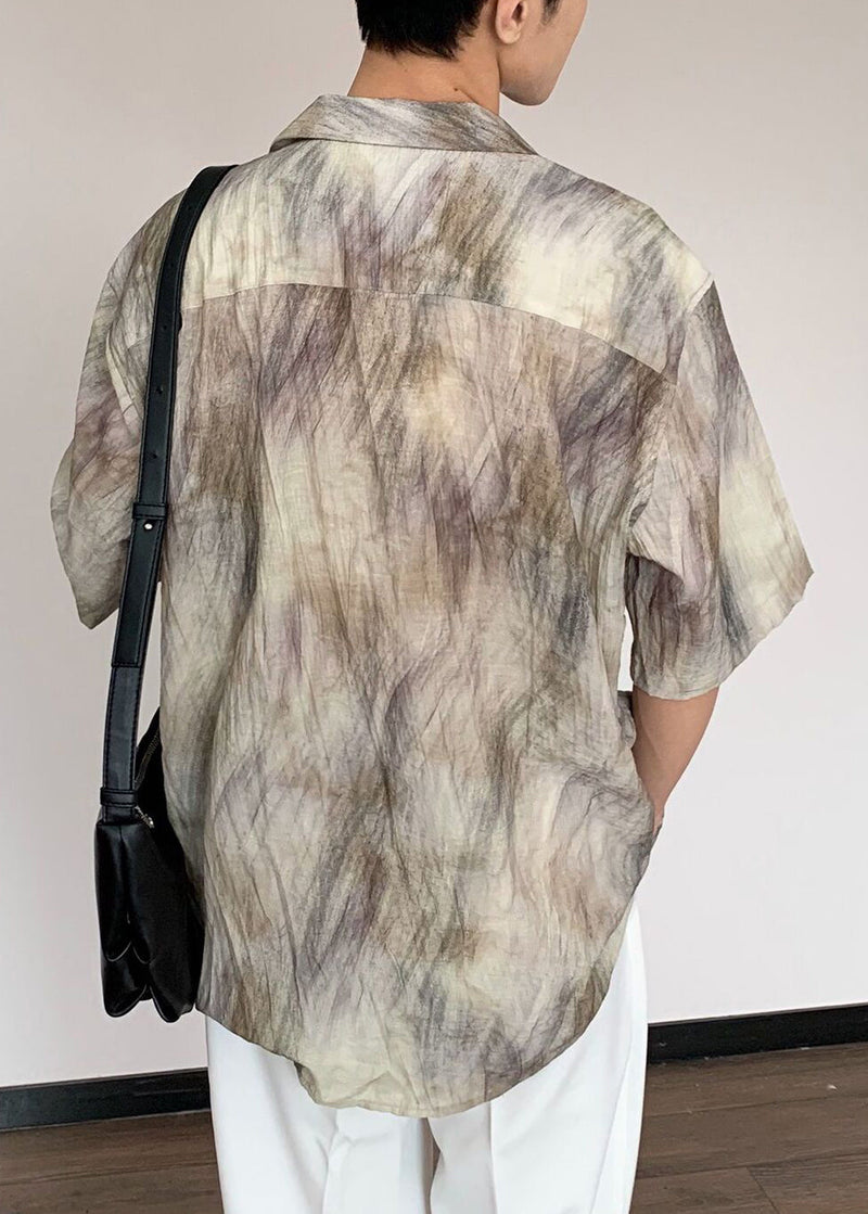Tie Dye Button Cotton Shirt Summer
