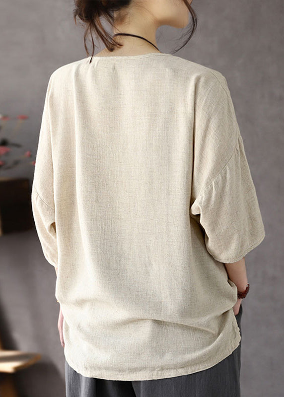 V Neck Patchwork Top Long Sleeve