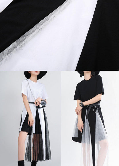 White Patchwork Lace Summer Cotton Dress