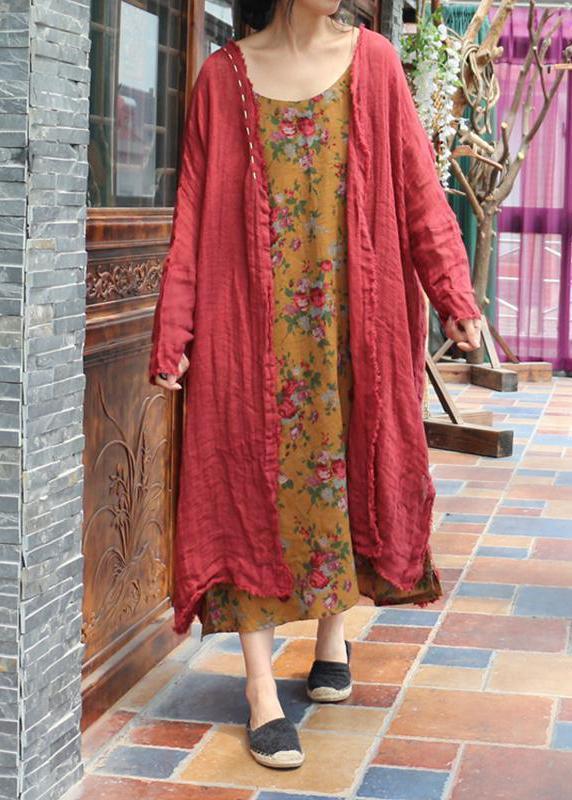 Yellow Spring Cotton Strap Dress