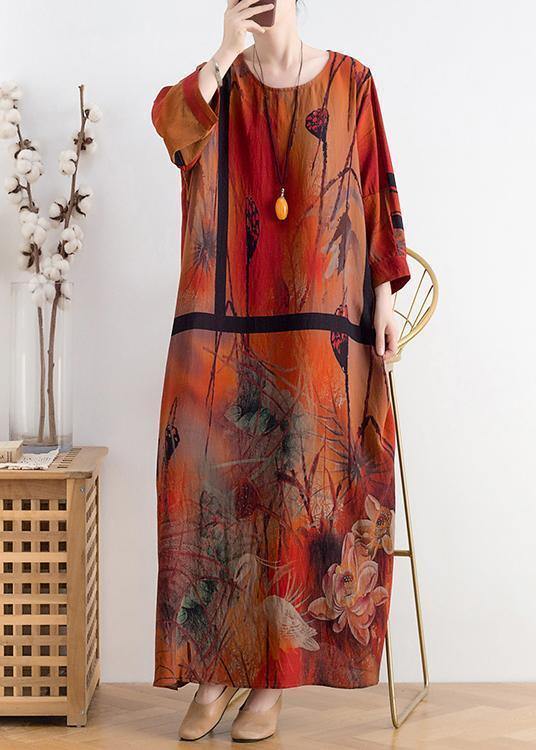 Summer Mid-length Retro Print Dress