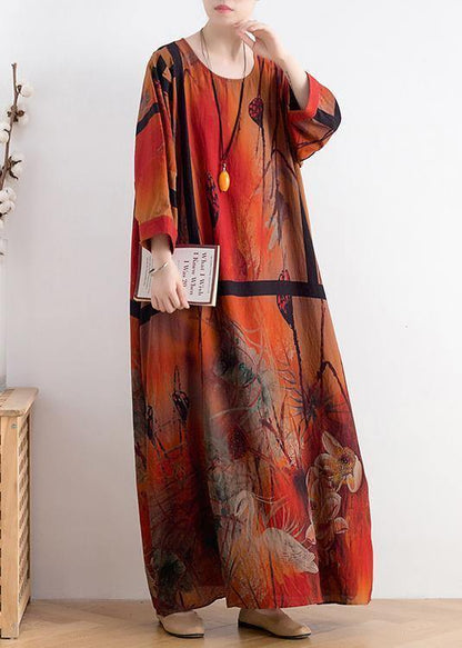 Summer Mid-length Retro Print Dress