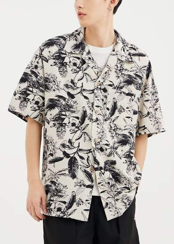 Print Button Original Design Cotton Shirts Summer