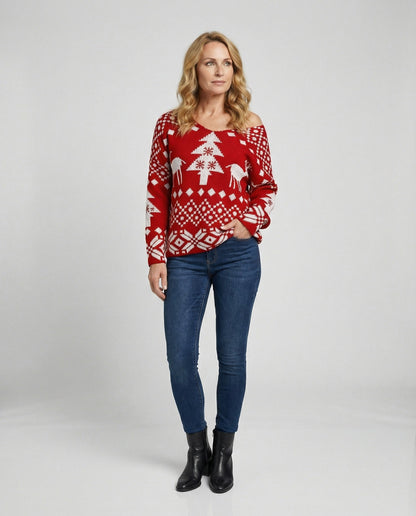 Christmas Snowflake Long-Sleeve Sweater