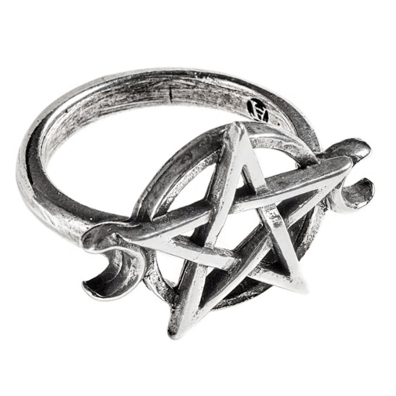 Goddess Wiccan Pentagram Ring by Alchemy Gothic