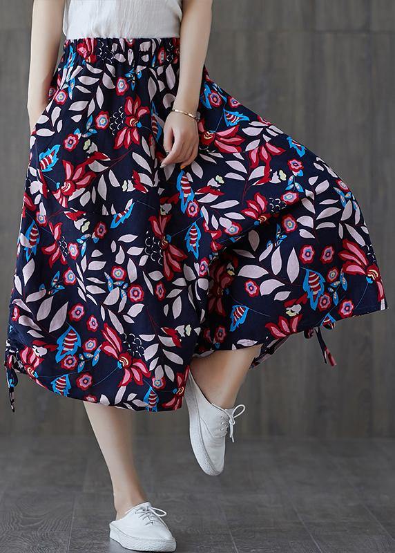 Real Shot Summer Original Style Pants Trousers Cotton Pants Elastic Waist Cropped Pants Wide Leg Pants