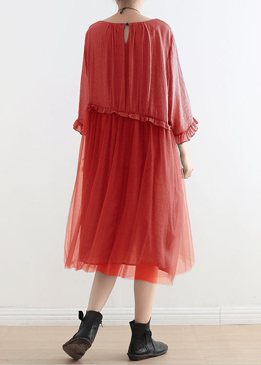 Purple Flower Tull Maxi Dresses Patchwork Chiffon Summer Dresses