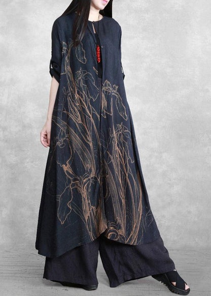 Retro Long Suit Silk Two Piece Set
