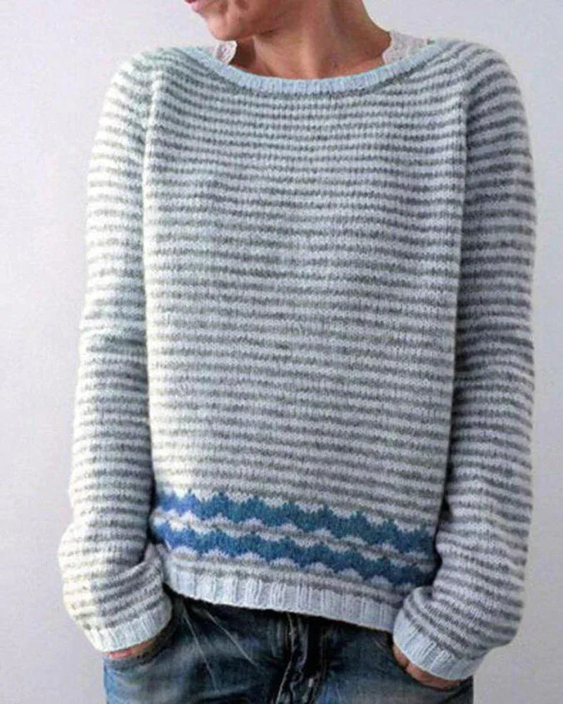 Andrea Women's Winter Christmas Sweater with Nordic Pattern