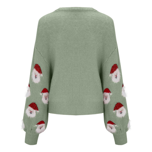 - Ugly Christmas Sweater - Santa Claus Pattern Sweater